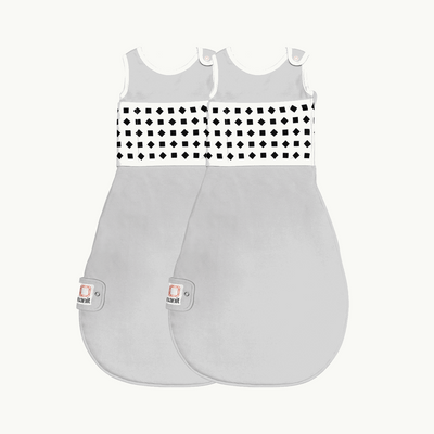 2 nanit pebble gray breathing wear sleeping bag front view