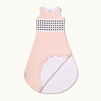nanit blush pink breathing wear sleeping bag front view and showing inside #color_blush pink