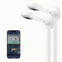 two nanit pro camera + wall mount showing nanit app on split screen view#quantity_twin #mount_wall mount