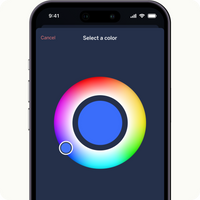 color selector on sound + light app