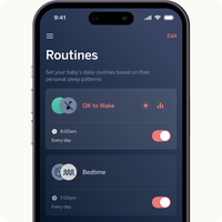 routines screen on sound + light app