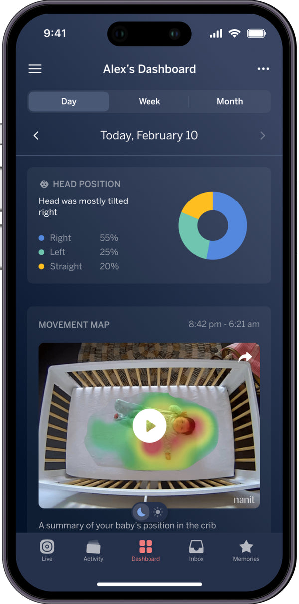 nanit app with view of nanit app pro monitor on an iphone