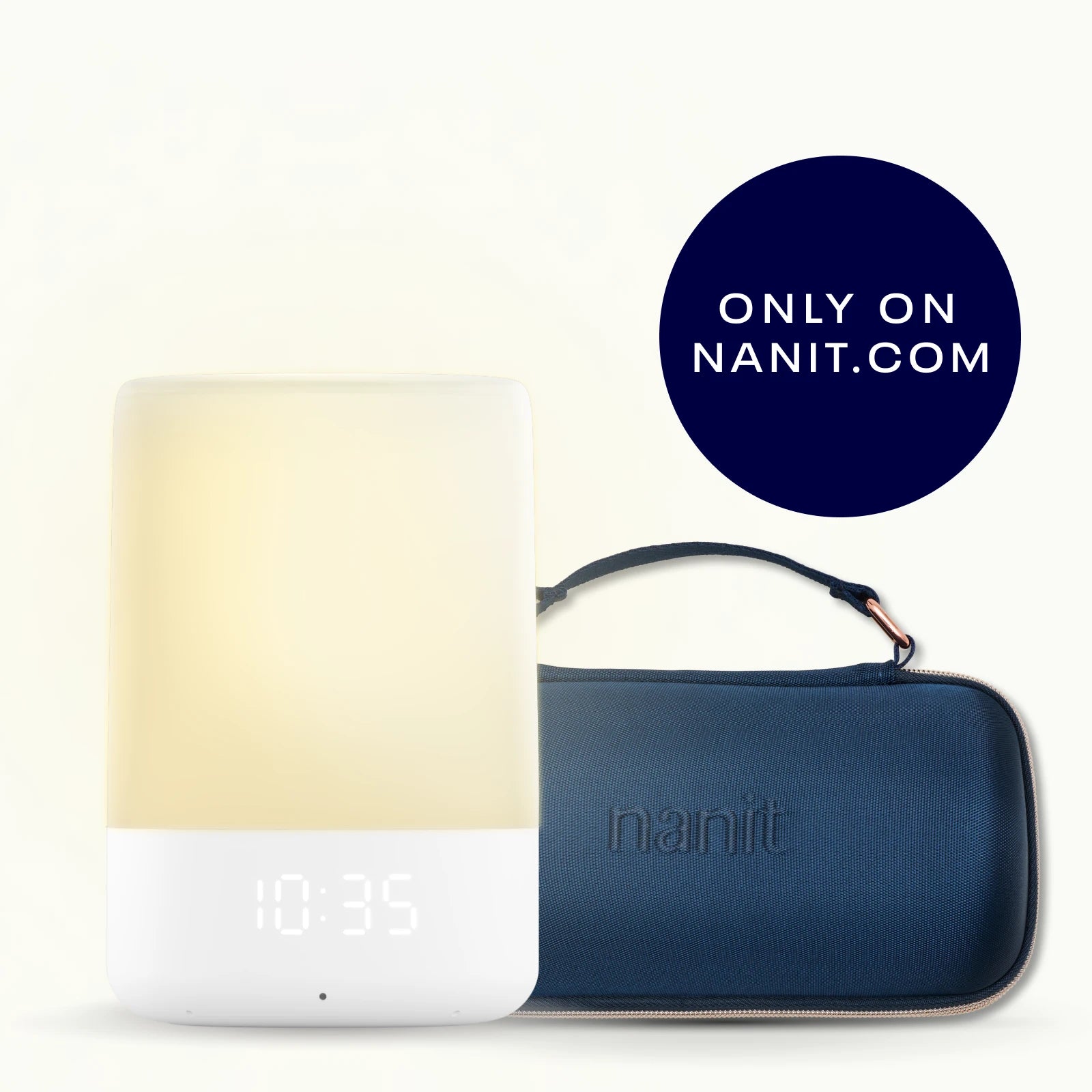 nanit sound + light and nanit sound + light travel case in blue