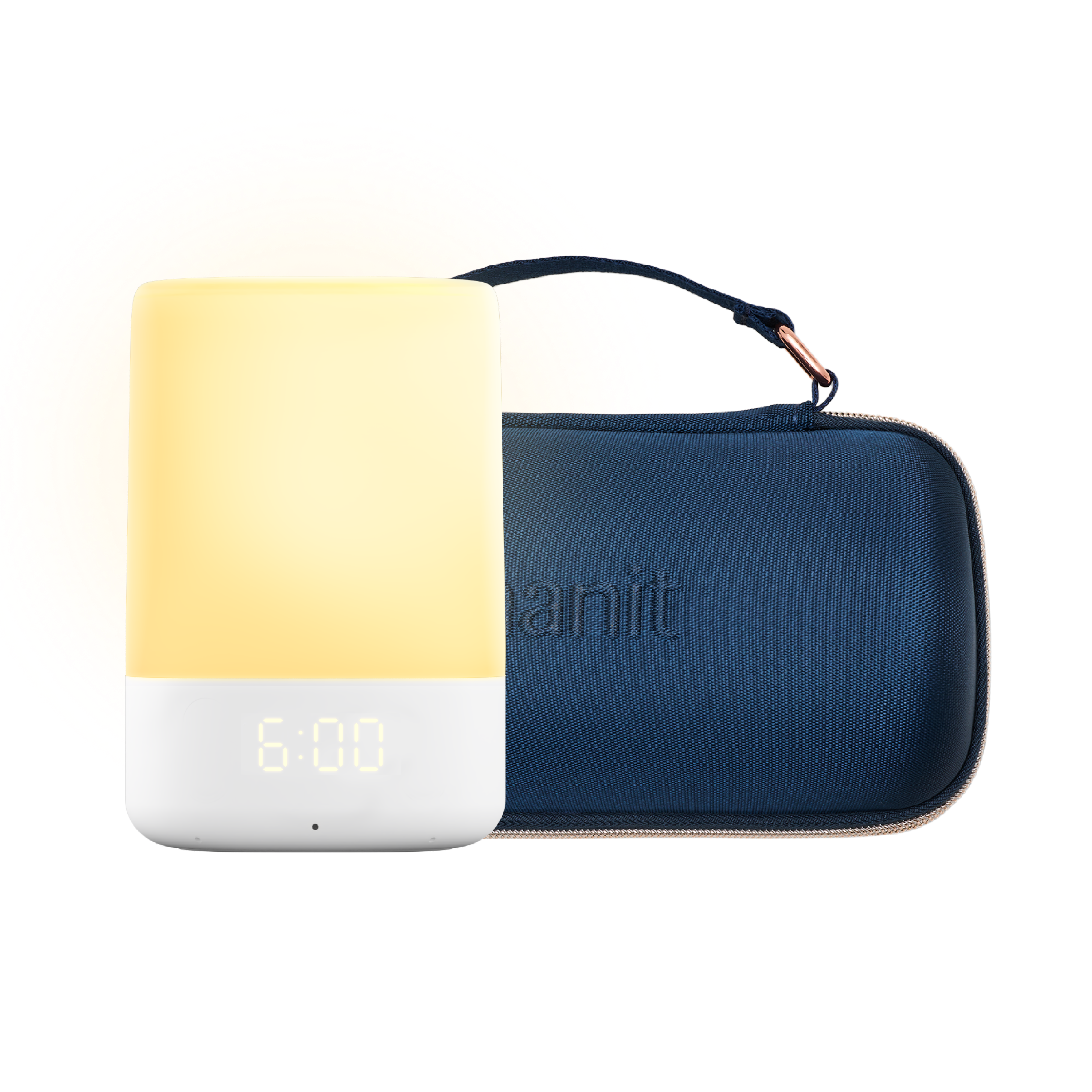 nanit sound + light and nanit sound + light travel case in blue