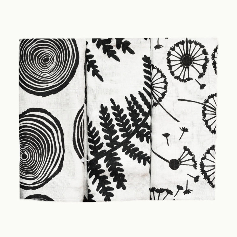 Etta Loves Plant Print 3 Pack Muslins