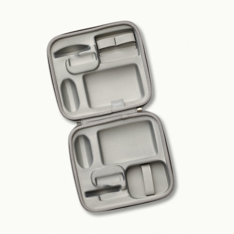 Inside Nanit Traveling Light Case in heather gray oxford #color_heather gray oxford