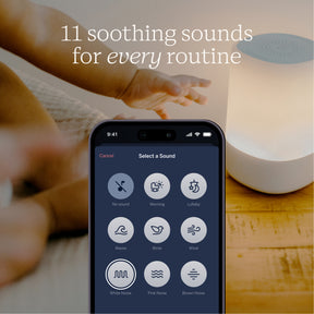 11 soothing sounds for every routine with showing app with different sounds