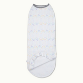 nanit sleeping wear swaddle in chevron raindrops and showing inside #color_chevron raindrops