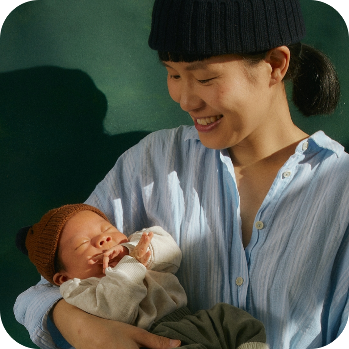 Mom holding baby