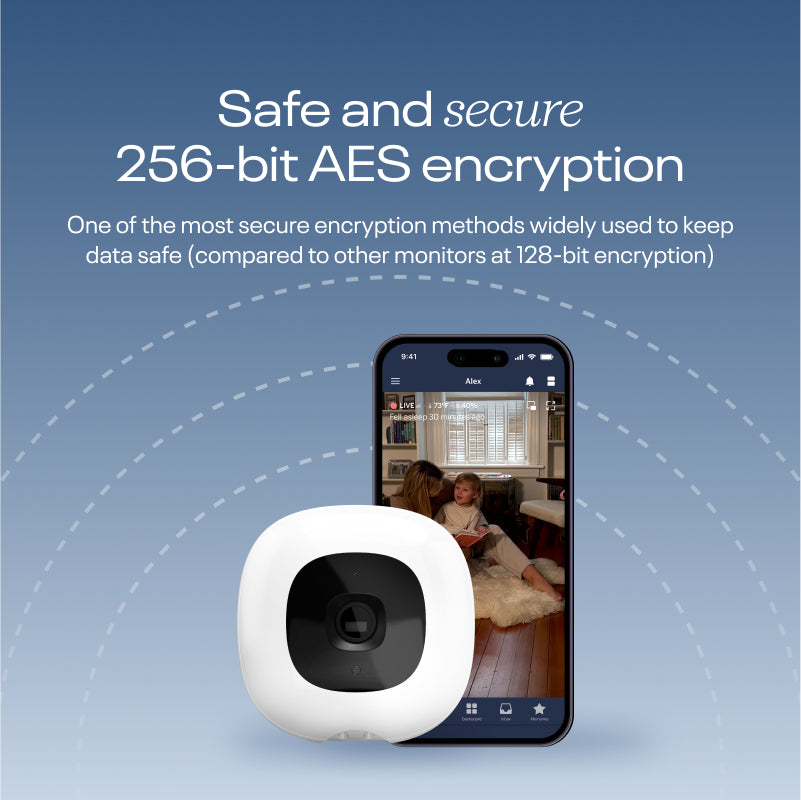 safe and secure 256-bit aes encryption - one of the most secure encryption methods widley used to keep data safe (compared to other monitors at 128-bit encryption)