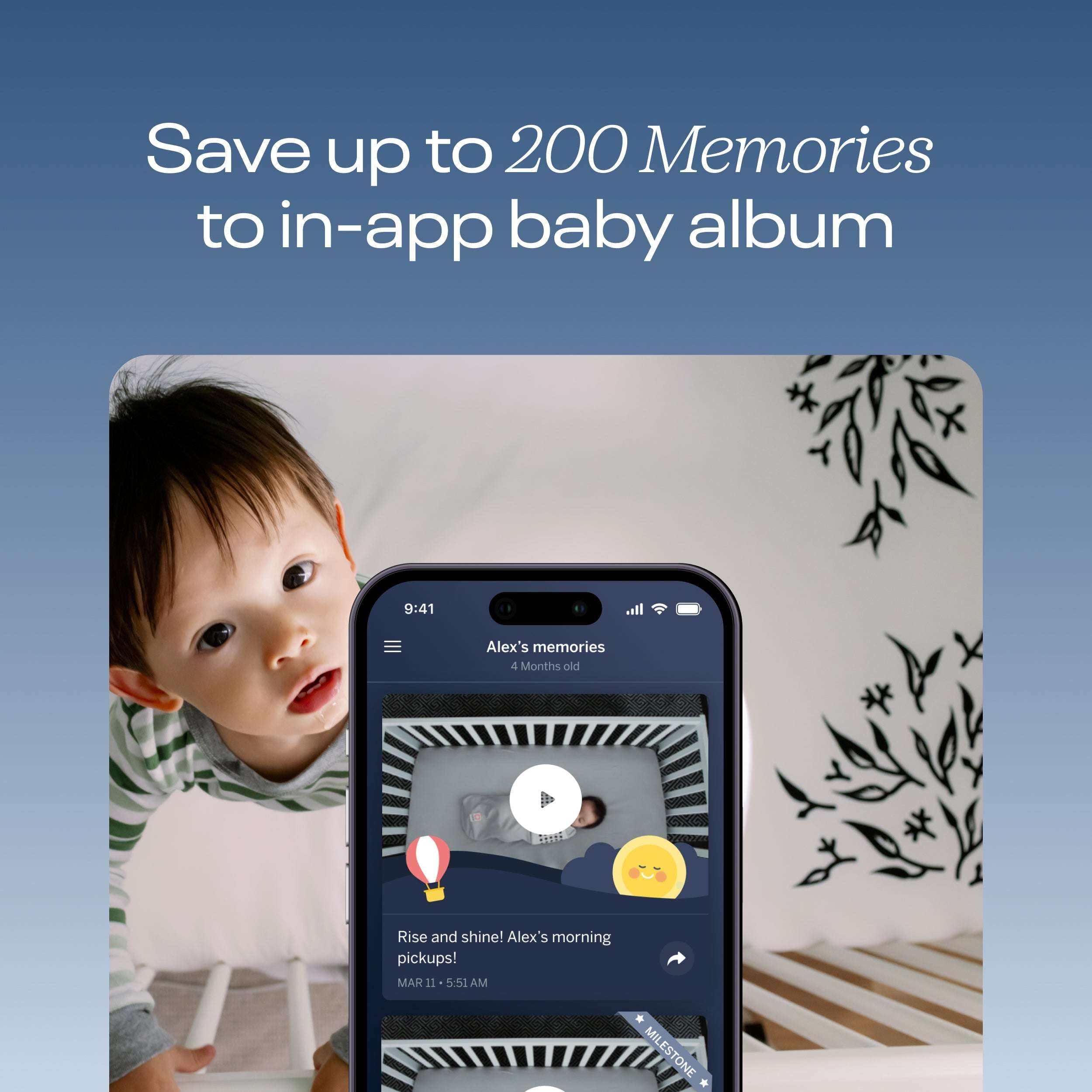 save up to 200 memories to in-app baby album #insights_memories