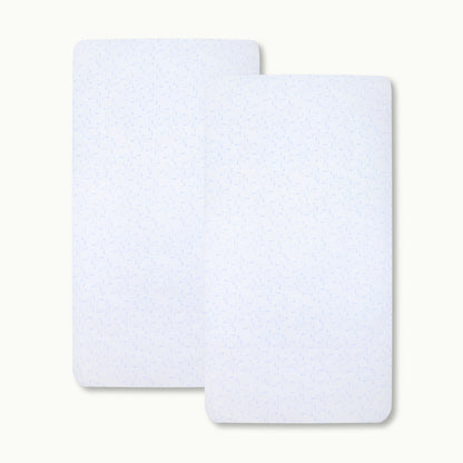 2x Nanit Knit Crib Sheet - Powder Blue Sunburst Crib Sheet 