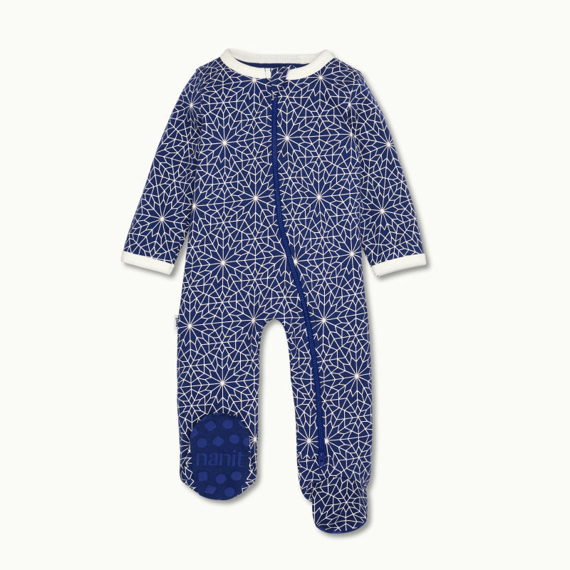 sleep wear pajama in bright star front view showing signature foot gripper #color_bright star