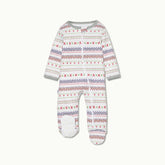 sleep wear pajama in fair isle front view showing signature foot gripper #color_fair isle