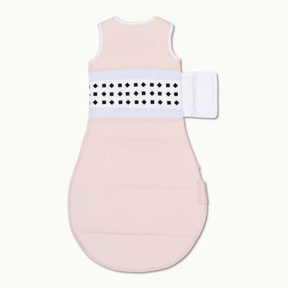 nanit blush pink breathing wear sleeping bag showing back side with velcro off 