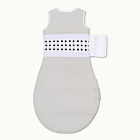 nanit heather gray breathing wear sleeping bag showing back side with velcro off #color_pebble gray