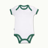 front view of short sleeve bodysuit in spruce green #color_spruce green