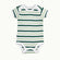 front view of short sleeve bodysuit in spruce green stripe #color_spruce green strip