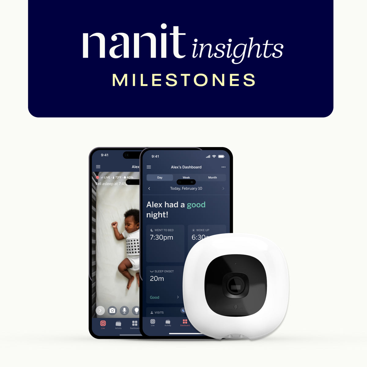 Nanit Babyphone av. Caméra - Pro av. Support au sol