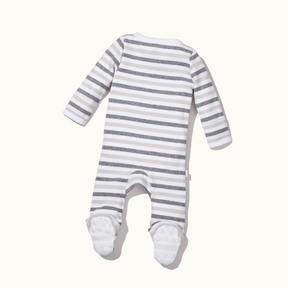 sleep wear pajama in bold stripe back view showing signature foot grippers #color_bold stripe