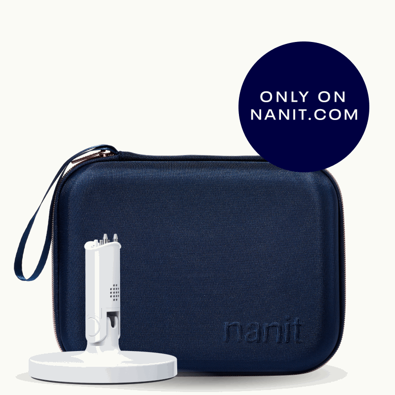 nanit flex stand and nanit blue travel case #color_blue