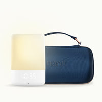 nanit sound + light and nanit sound + light travel case in blue