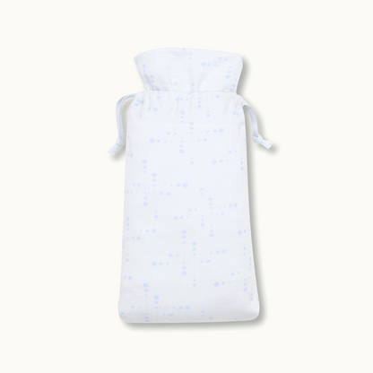 Nanit Knit Crib Sheet - Powder Blue Sunburst bag 