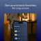 set up and save Favorites for easy access - showing favorites screen on sound + light app