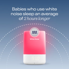 babies who use white noise sleep an average of 2 hours longer!