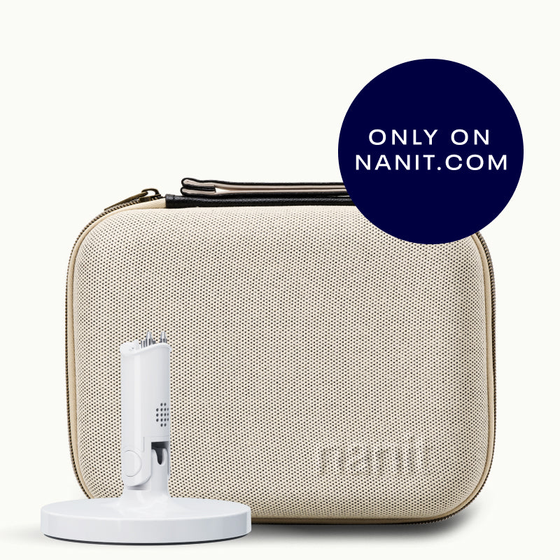 nanit flex stand and nanit two tone canvas travel case #color_two tone canvas