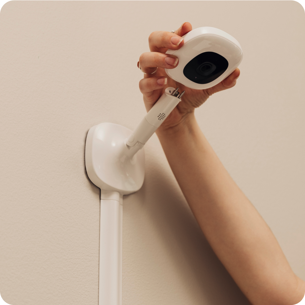 nanit pro camera set up of wall mount on wall