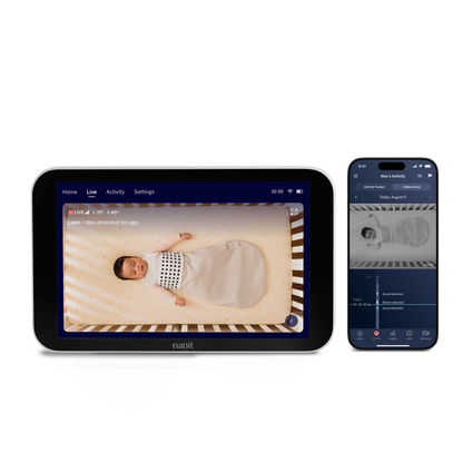 Nanit Home on the left and Nanit App on the right