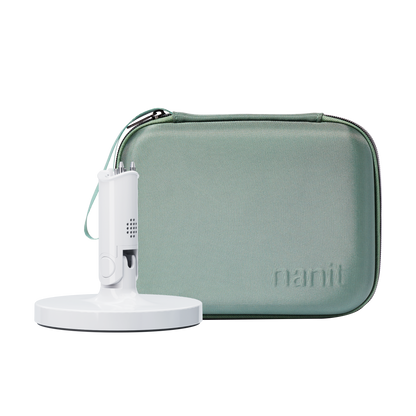 nanit flex stand and nanit green travel case 