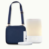 nanit traveling light case in blue oxford, sound + light, flex stand #color_blue oxford