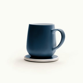 ohom ui blue mug on dual-purpose charging pad