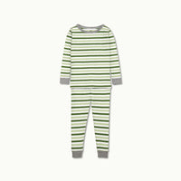 Nanit Two-Piece Sleep Wear Holiday Pajamas in Evergreen Bold Stripe #color_evergreen bold stripe