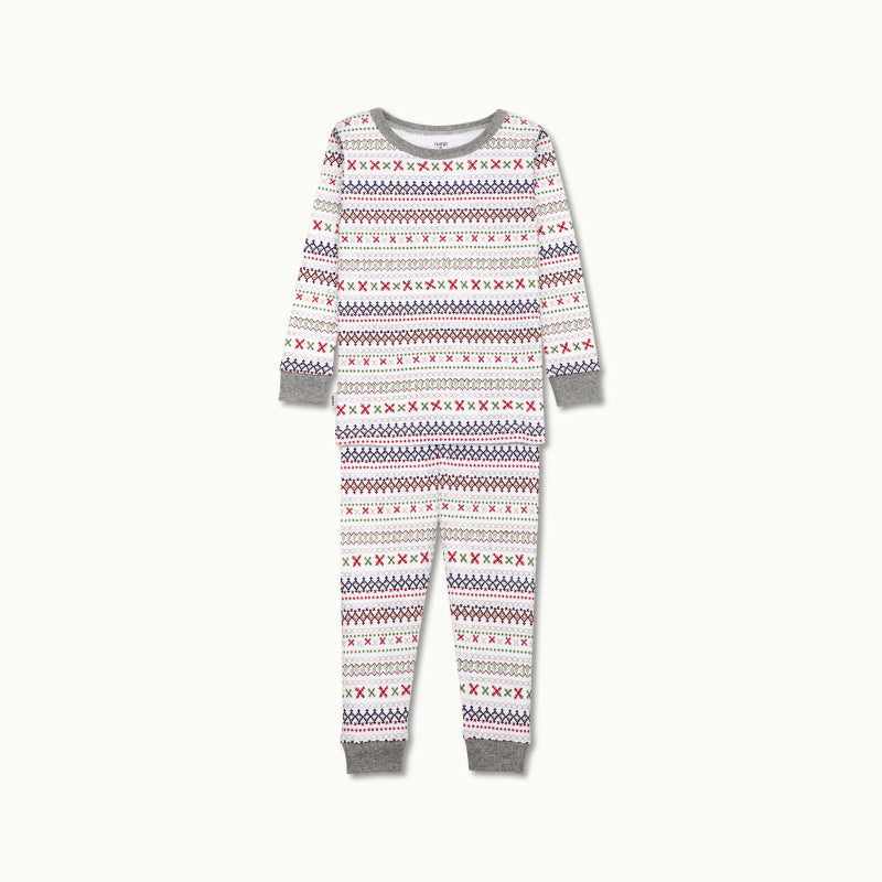 Nanit Two-Piece Sleep Wear Holiday Pajamas in Fair Isle #color_fair isle