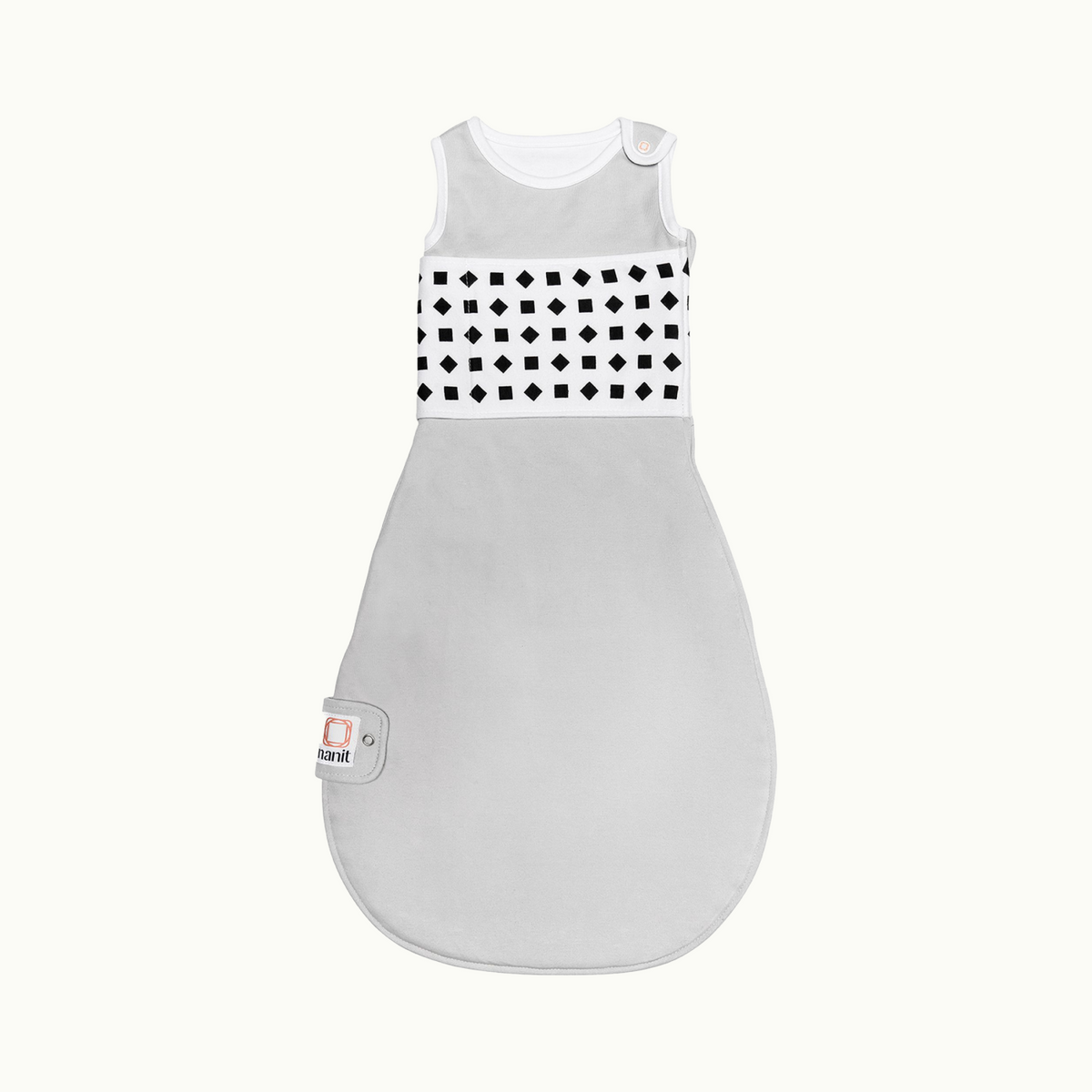 nanit pebble gray breathing wear sleeping bag front view #color_pebble gray 