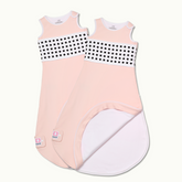 2 nanit blush pink breathing wear sleeping bags front view and one showing inside #color_blush pink#color_blush pink