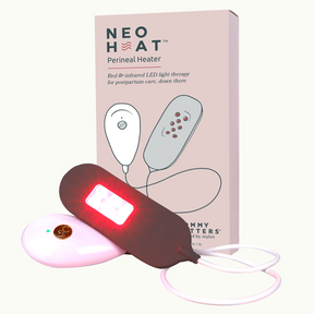 NeoHeat front size red LED on showing packaging - red & infrared LED light therapy for postpartum care, down there