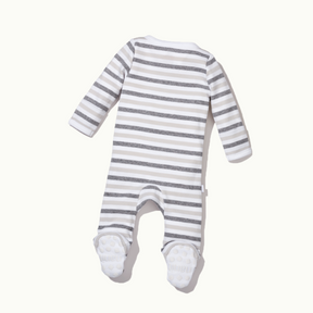 sleep wear pajama in bold stripe back view showing signature foot grippers