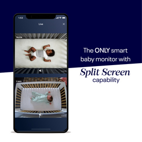 nanit app showing the split screen view - the only smart baby monitor with split screen capability