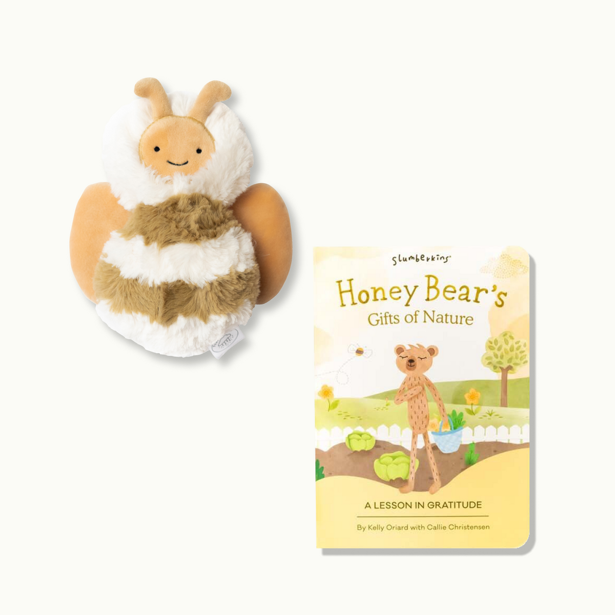 Honey Bee Mini and Slumberkins "Honey Bear's Gifts of Nature" Board Book - A lesson in Gratitude by Kelly O. and Callie C.