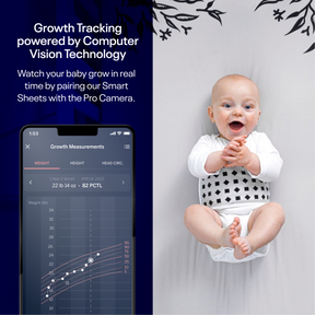 Watch your baby grow in real-time by pairing Smart sheets with Pro Camera with our growth tracking