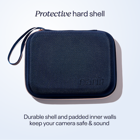 Travel case has a protective hard shell - durable shell and padded inner walls keep your camera safe and sound