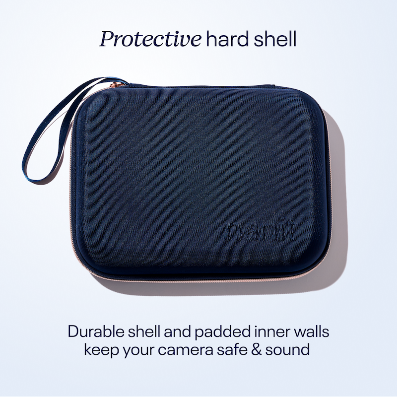 Travel case has a protective hard shell - durable shell and padded inner walls keep your camera safe and sound